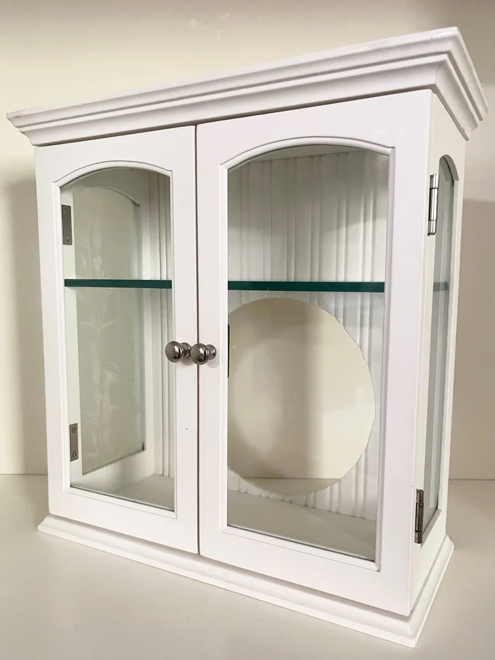 Glass wood cabinet